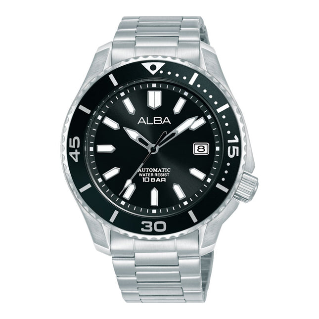 Alba Mechanical AU4091X1 Men Black Dial Stainless Steel Strap