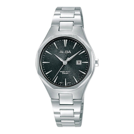 Alba Prestige AH7DP1X1 Ladies Black Dial Stainless Steel Strap