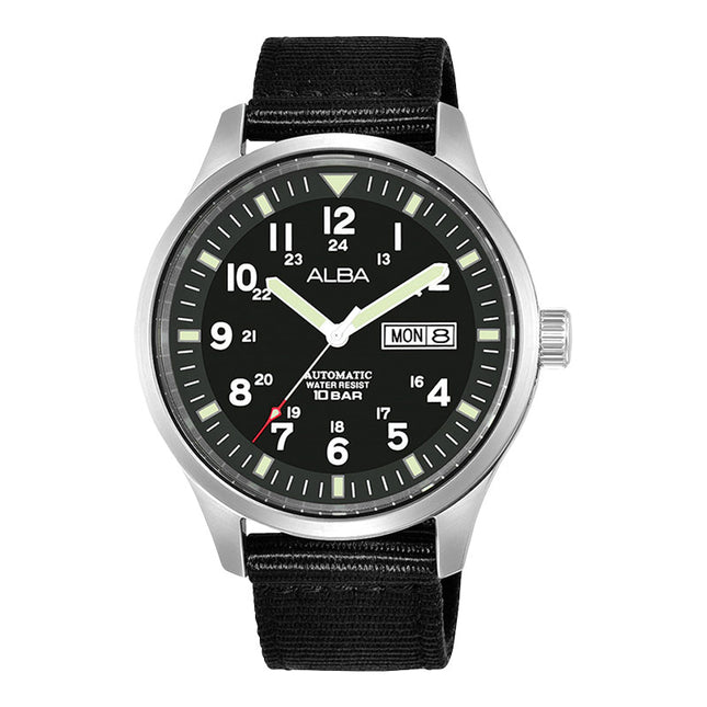 Alba Mechanical Field Military AL4223X1 Men Black Dial Black Nylon Strap