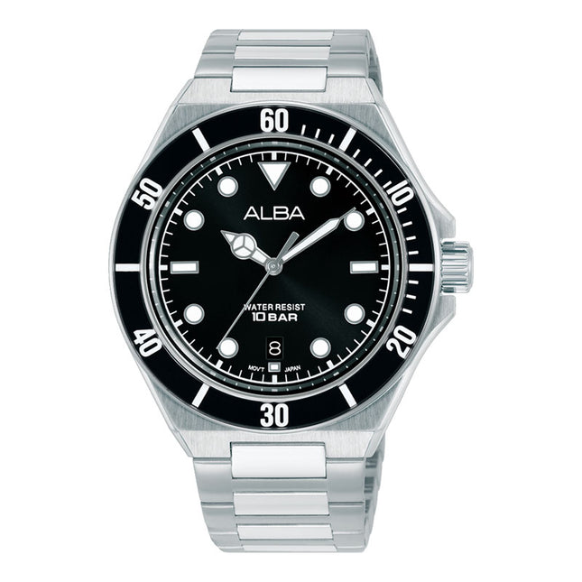 Alba Active AS9W19X1 Men Black Dial Stainless Steel Strap