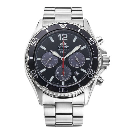 Orient Sports RA-TX0202B Men Chronograph Dual Tone Dial Metal Strap