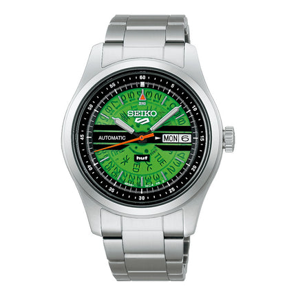 Seiko 5 Sports x HUF SRPM09K1 Green Dial Stainless Steel Strap Limited Edition
