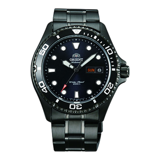 Orient Black Ray Raven II TAA02003B Automatic Black Dial Gunmetal Stainless Steel Strap