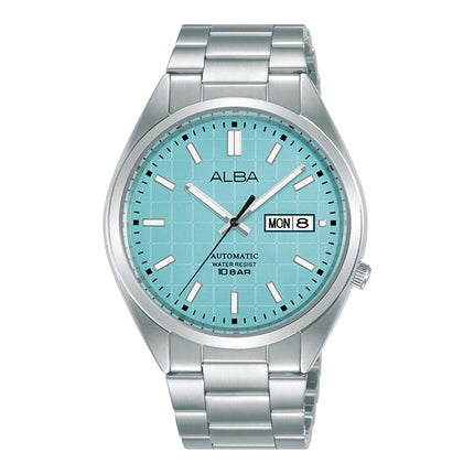 Alba Mechanical AL4321X1 Automatic Men Light Blue Patterned Dial Stainless Steel Strap