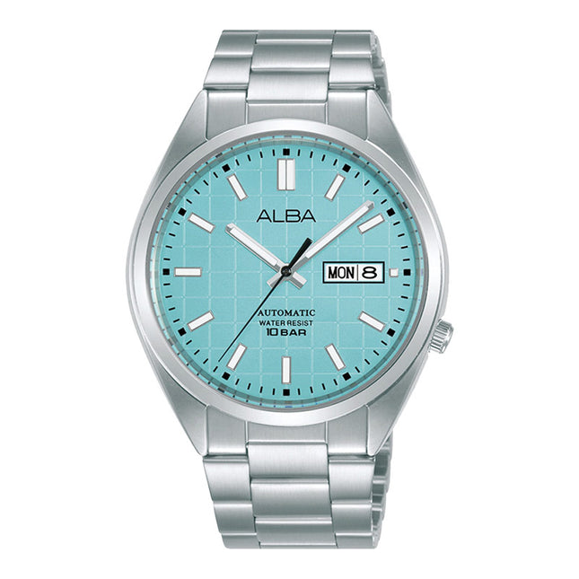 Alba Mechanical AL4321X1 Automatic Men Light Blue Patterned Dial Stainless Steel Strap