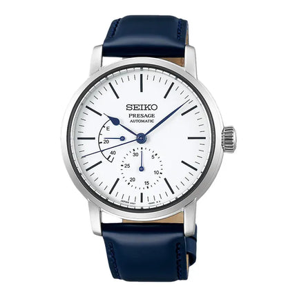 Seiko Presage SPB161J1 Automatic White Enamel Dial Blue Leather Strap
