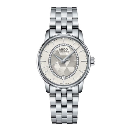 MIDO Baroncelli Prisma M007.207.11.116.00 Lady Diamonds White Mother Of Pearl Dial St. Steel Strap