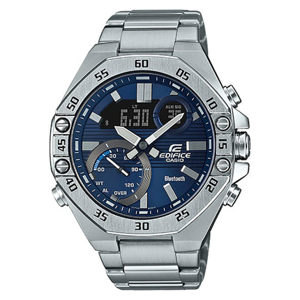 Casio Edifice ECB-10D-2ADF Men Blue Digital Analog Dial Stainless Steel Band