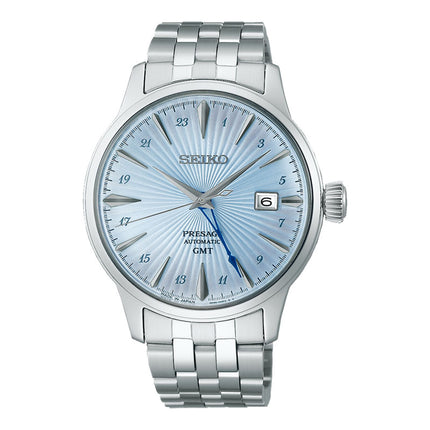 Seiko Presage SSK037J1 Cocktail Time Skydiving GMT Light Blue Dial Stainless Steel Strap
