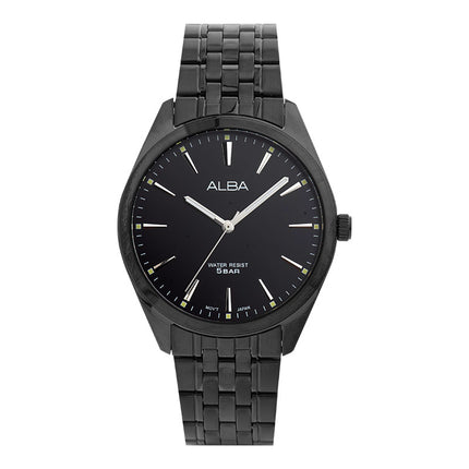 Alba ARX125X1 Men Black Dial Black Stainless Steel Strap