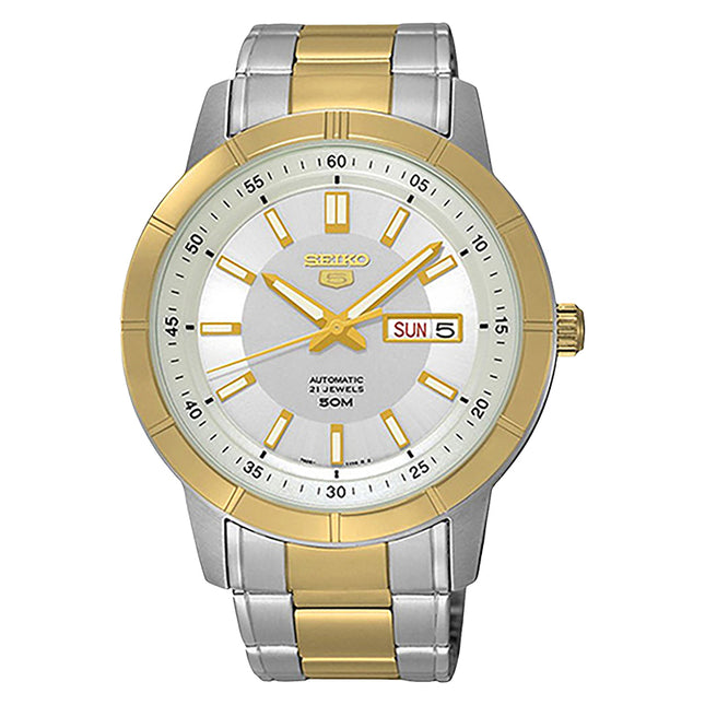 Seiko 5 Sports SNKN58K1 Automatic Silver Dial Dual Tone Stainless Steel Strap
