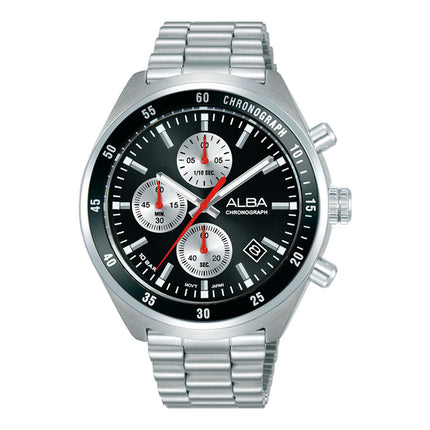 Alba Active AM3A33X1 Men Chronograph Black Dial Stainless Steel Strap