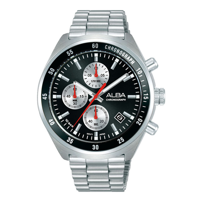 Alba Active AM3A33X1 Men Chronograph Black Dial Stainless Steel Strap