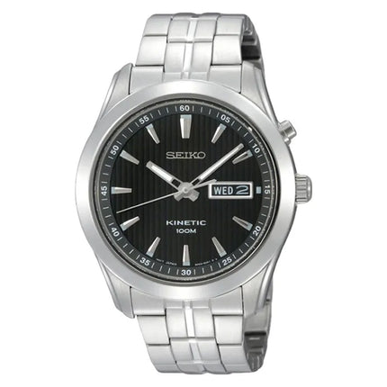 Seiko Kinetic SMY103P1 Black Dial Stainless Steel Strap
