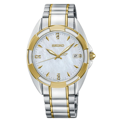 Seiko Classic SKK886P1 Diamond Mother Of Pearl Dial Dual Tone Stainless Steel Strap