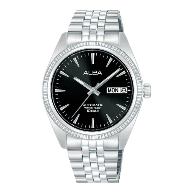Alba Mechanical AL4803X1 Ladies Automatic Black Dial Stainless Steel Strap