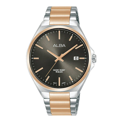 Alba Prestige AS9P84X1 Men Black Dial Dual Tone Stainless Steel Strap