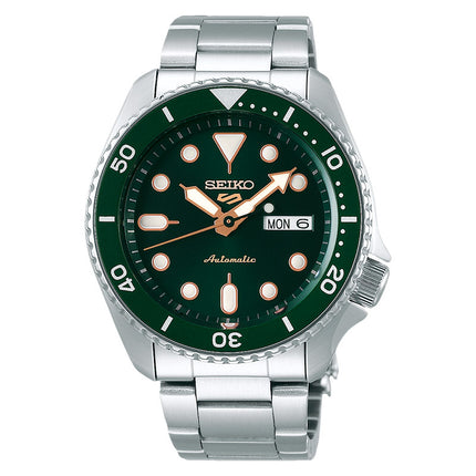 Seiko 5 Sports SRPD63K1 5KX Hulk SKX Sports Style Automatic Green Dial Stainless Steel Strap