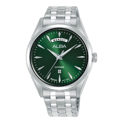 Alba Prestige A6B007X1 Men Green Dial Stainless Steel Strap