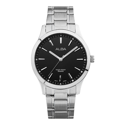 Alba Prestige ARX011X1 Men Black Dial Stainless Steel Strap