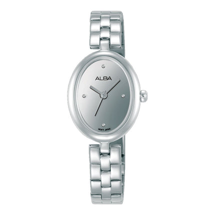 Alba Fashion AH8921X1 Ladies Analog Silver Polished Dial Stainless Steel Strap