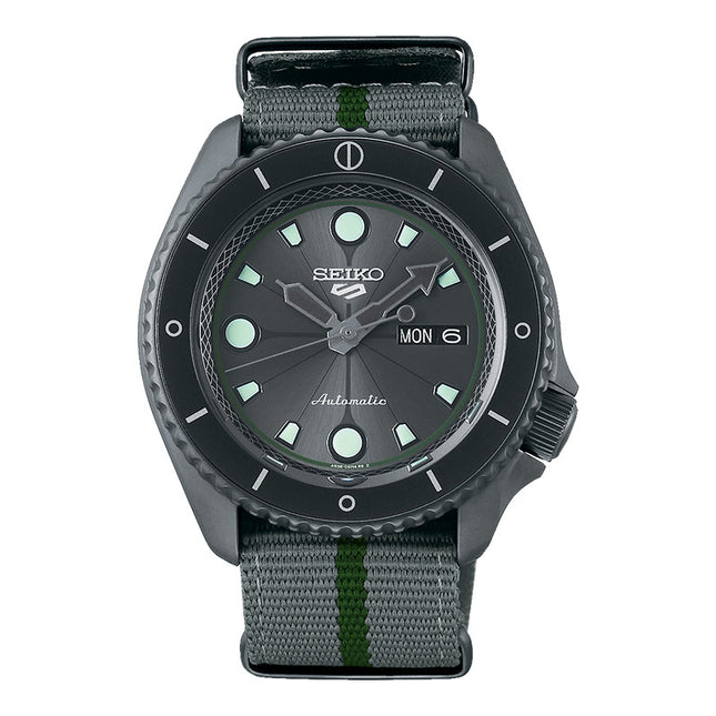 Seiko 5 Sports SRPF75K1 Naruto & Boruto Shikamaru Nara Model Dual Tone Nylon Strap Limited Edition