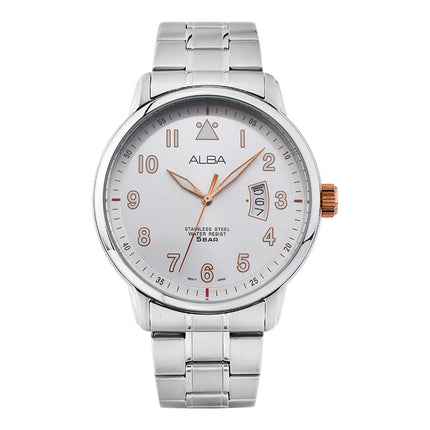 Alba AS9B21X1 Men Silver Dial Stainless Steel Strap