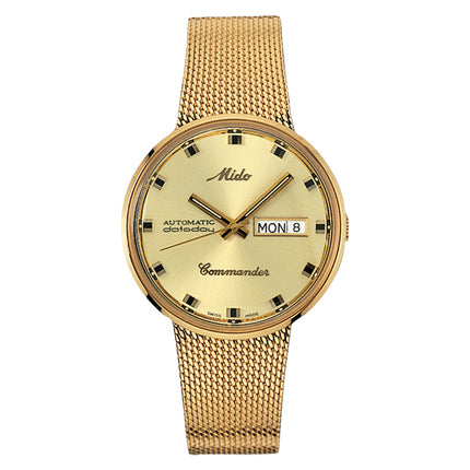 MIDO Commander M8429.3.22.13 1959 Automatic Gold Dial Gold Mesh Strap