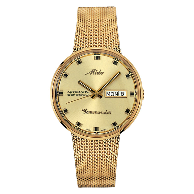 MIDO Commander M8429.3.22.13 1959 Automatic Gold Dial Gold Mesh Strap
