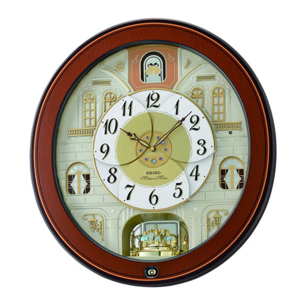 Jam Dinding Seiko QXM368B 47.3cm Melodies in Motion Dual Tone Dial Round Case