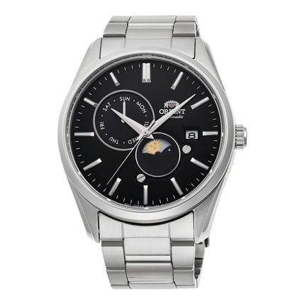 Orient Classic RA-AK0307B Automatic Sun & Moon Black Dial Stainless Steel Strap