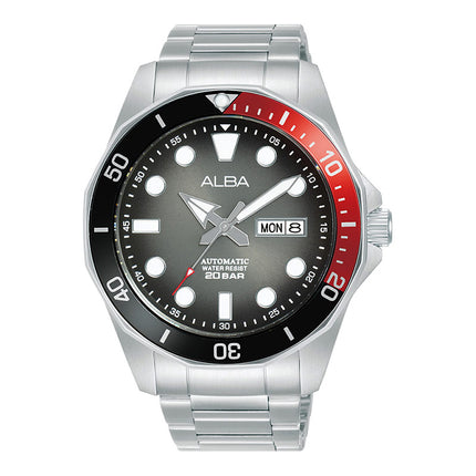 Alba Mechanical AL4539X1 Automatic Men Grey Black Gradation Dial Stainless Steel Strap