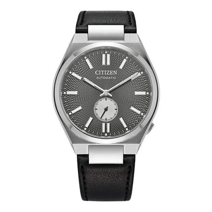 Citizen Mechanical NK5010-01H Tsuyosa Small Second Automatic Men Grey Dial Black Leather Strap