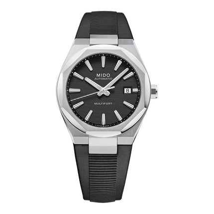 MIDO Multifort 8 M055.507.17.051.00 One Crown Black Dial Black Rubber Strap