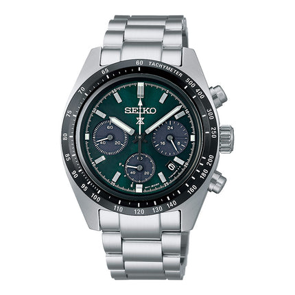 Seiko Prospex SSC933P1 Speedtimer SeiTona Solar Chronograph Green Dial Stainless Steel Strap