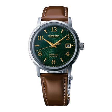 Seiko Presage SRPE45J1 Cocktail Mojito Green Dial Brown Leather Strap