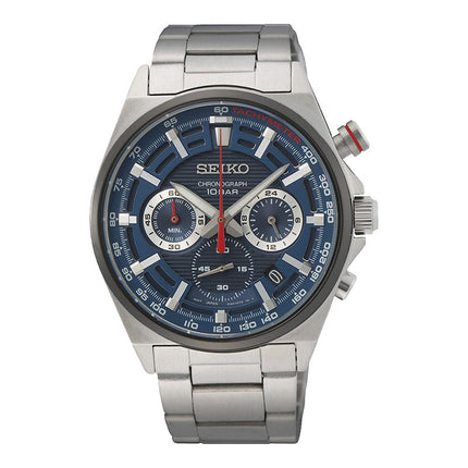 Seiko Chronograph SSB407P1 Blue Dial Stainless Steel Strap