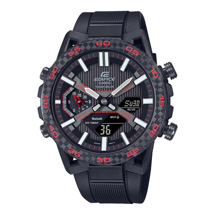 Casio Edifice ECB-2000PB-1ADF Men The Sospensione Digital Analog Black Dial Black Resin Band