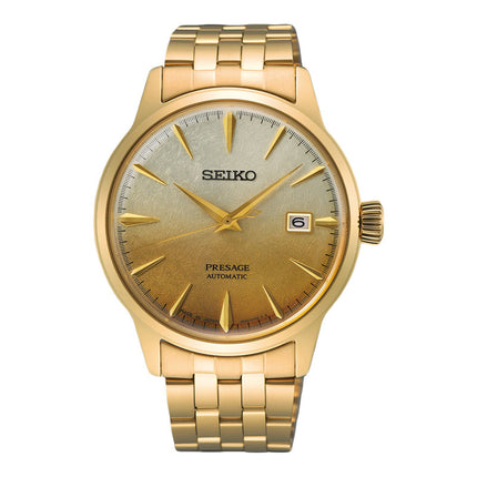 Seiko Presage SRPK46J1 Cocktail Time Gloss Finish Gold Dial Gold Stainless Steel Strap