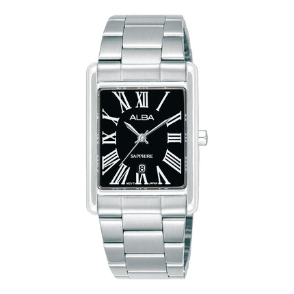 Alba Prestige AH7ES9X1 Tank Analog Black Dial Stainless Steel Strap