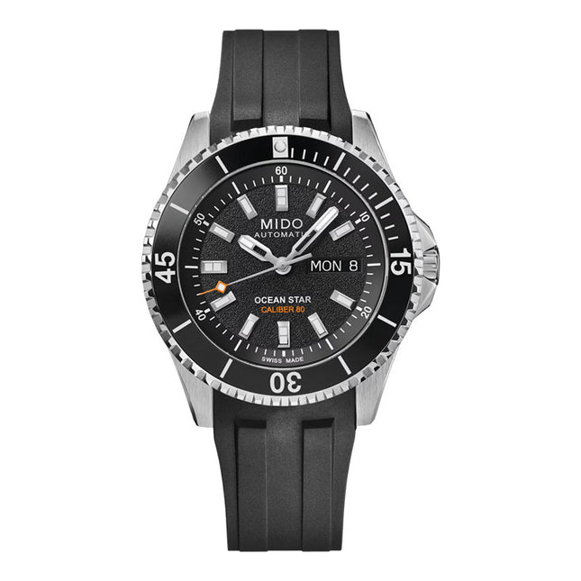 MIDO Ocean Star 200 M026.930.17.051.00 Automatic Black Dial Black Rubber Strap