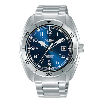 Alba AS9U73X1 Men Sport Blue Dial Stainless Steel Strap