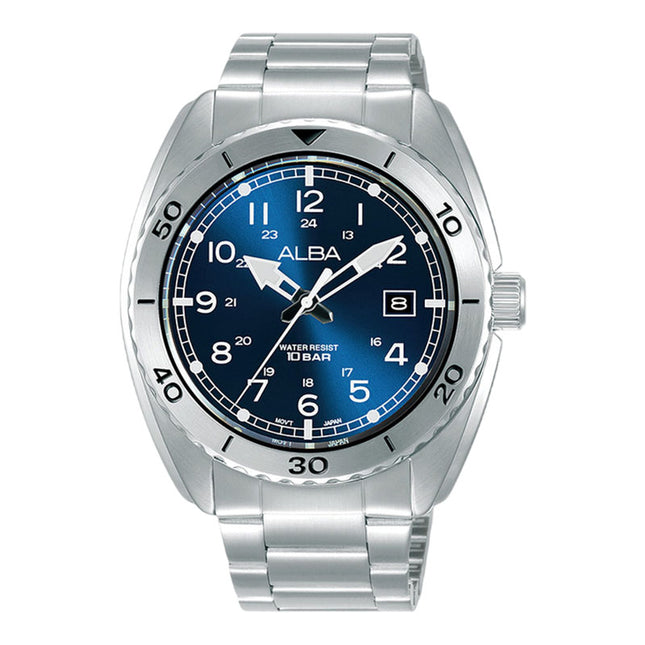 Alba AS9U73X1 Men Sport Blue Dial Stainless Steel Strap