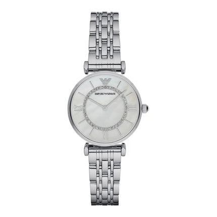 Emporio Armani Fashion AR1908 Ladies Mother of Pearl Dial Stainless Steel Strap