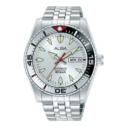 Alba Mechanical AL4765X1 Men Ocean Arrow Silver Dial Stainless Steel Strap
