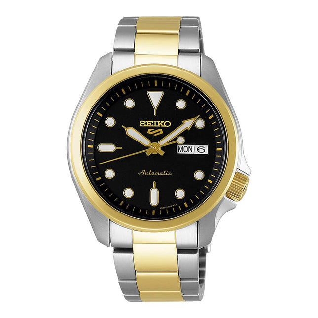 Seiko 5 Sports SRPE60K1 Black Dial Dual Tone Stainless Steel Strap