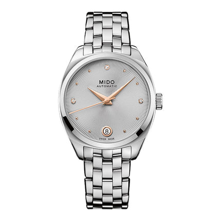 MIDO Belluna II M024.307.11.076.00 Royal Lady Rhodium Dial Stainless Steel Strap