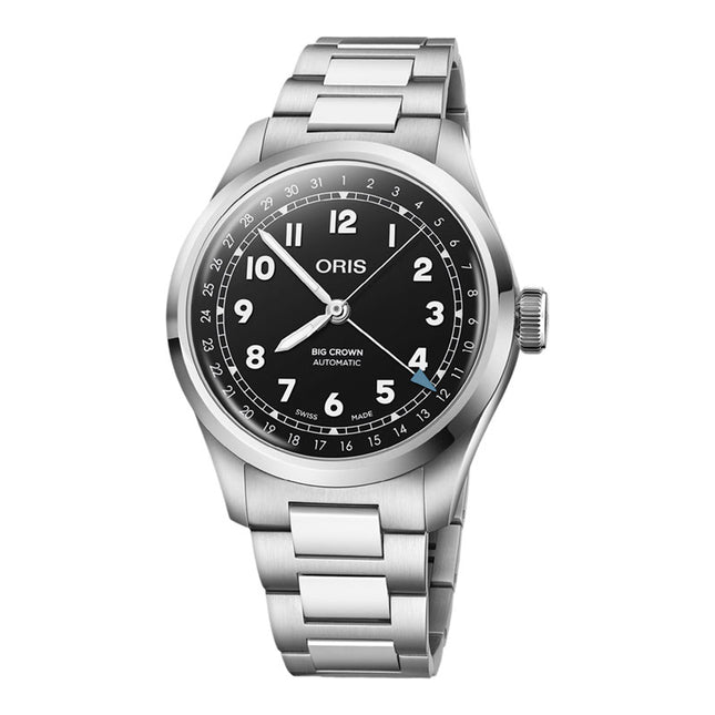 Oris Big Crown 01-754-7798-4064-07-8-20-06 Pointer Date Black Dial Stainless Steel Strap