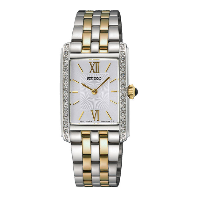 Seiko Ladies SWR093P1 Discover More White Dial Dual Tone Stainless Steel Strap
