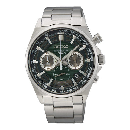 Seiko Chronograph SSB405P1 Essentials Green Dial Stainless Steel Strap